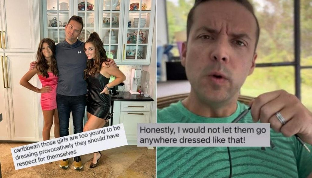 Examples of bad comments on Matt Autin's photo with his daughters